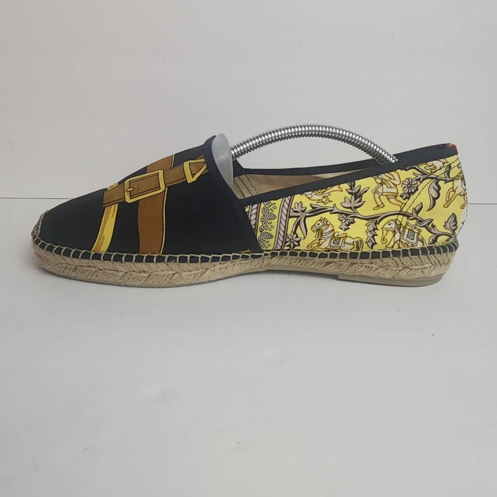 Respoke Eperon Chasse Navy Gold Hermes Espadrille 41